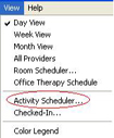 Scheduler View menu