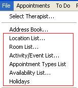 appointment pick lists