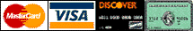 We accept Visa MasterCard Discover and American Express